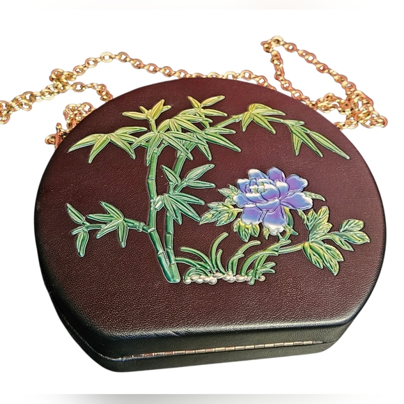 Collectif Tropical Tiki Lounge Cruiser Clutch Crossbody Vacation Purse in Black - Picture 11 of 16